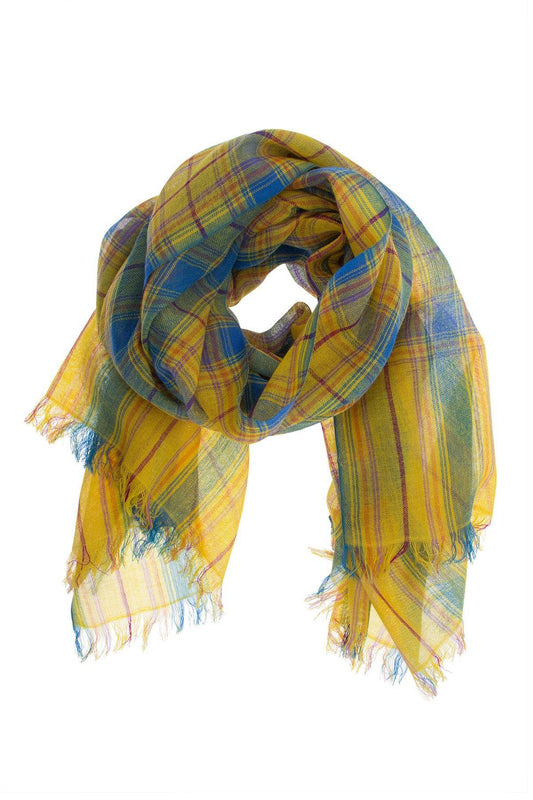 Yellow Pop Plaid Scarf