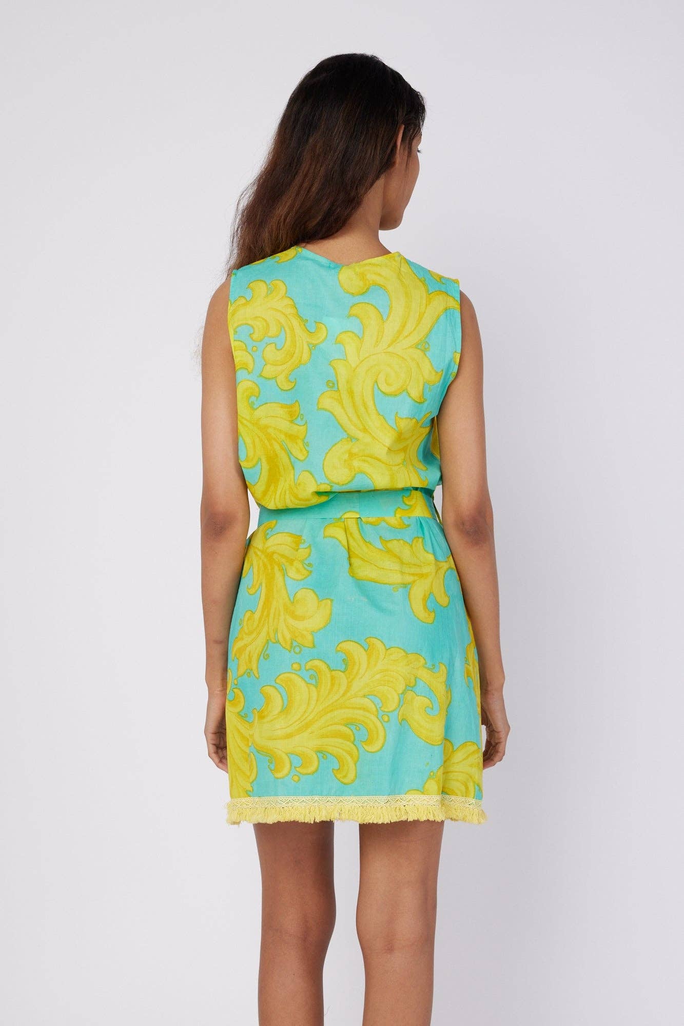 Felice Resort Dress Blue Gold Spring