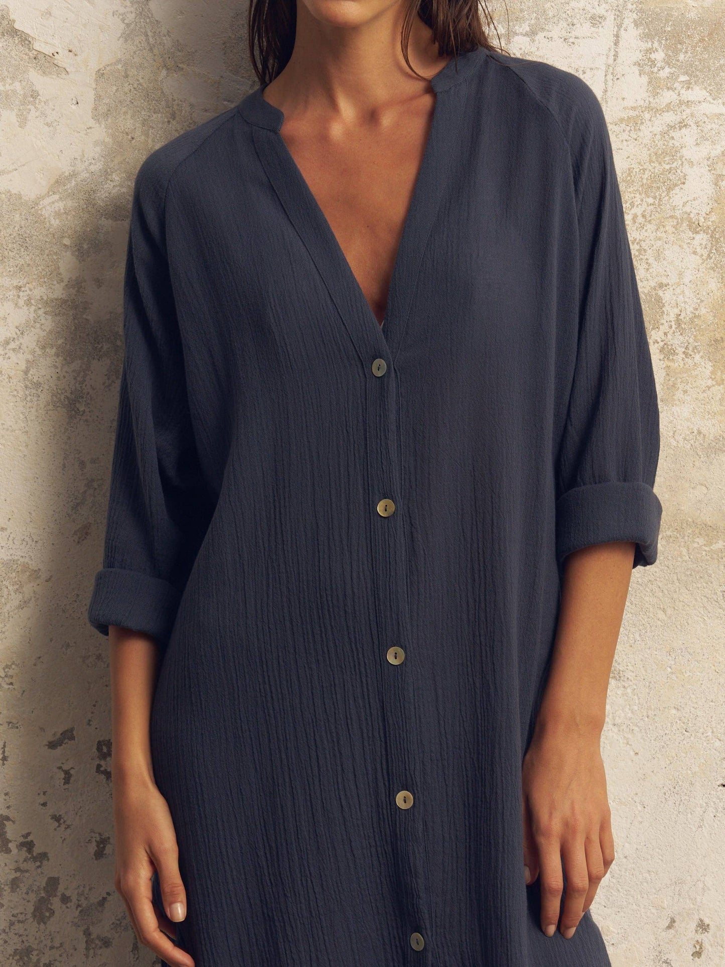 Terra Shirt Dress - Navy