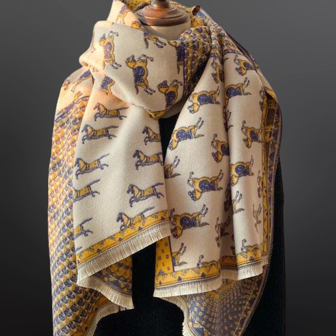 Prancing Pony Equestrian Horse Print Scarf