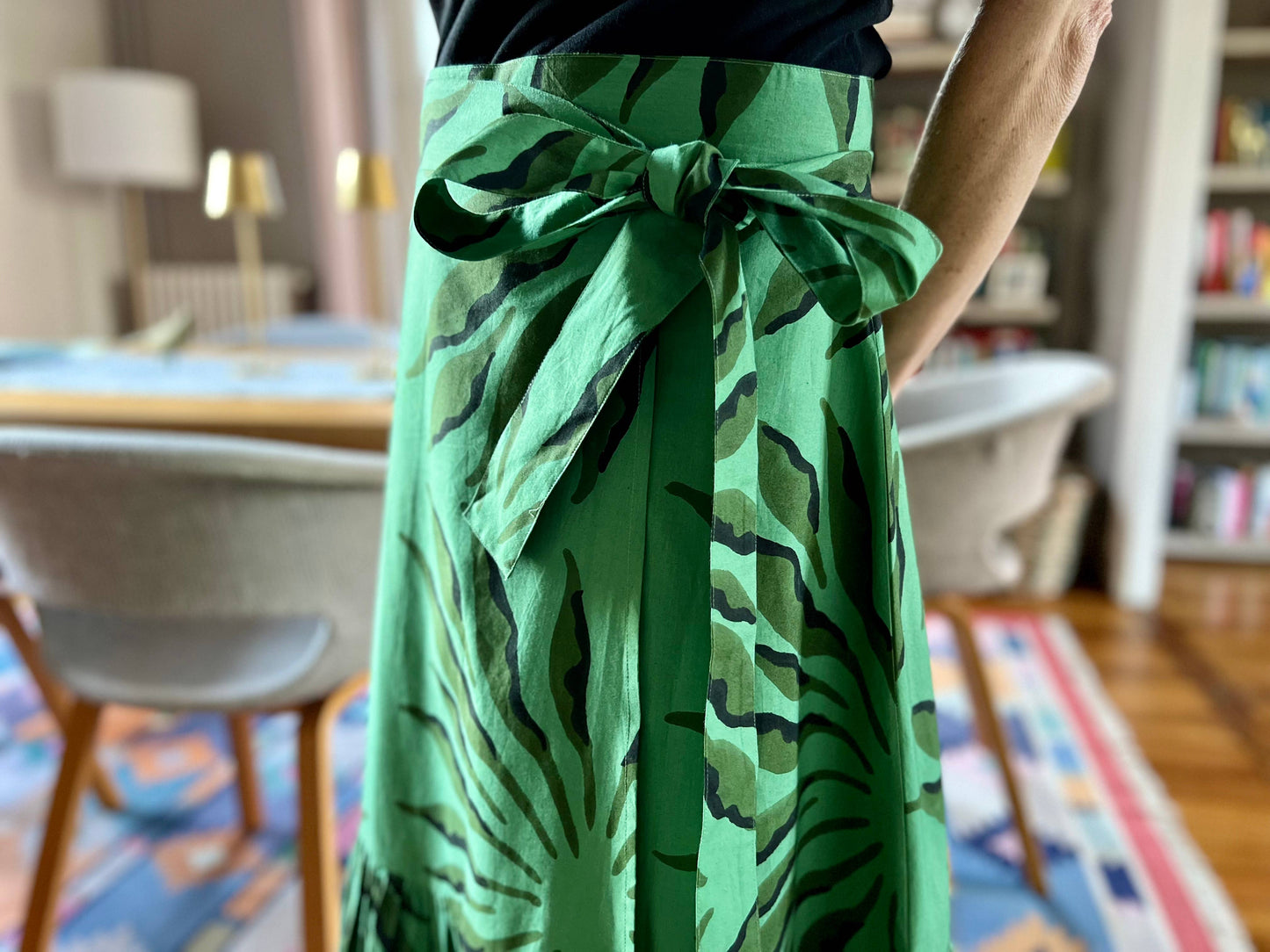 Green Narwhal Ruffle Wrap Skirt