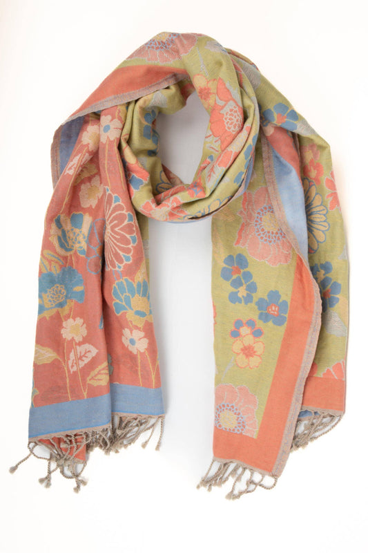 Fiore Cotton Reversible Scarf