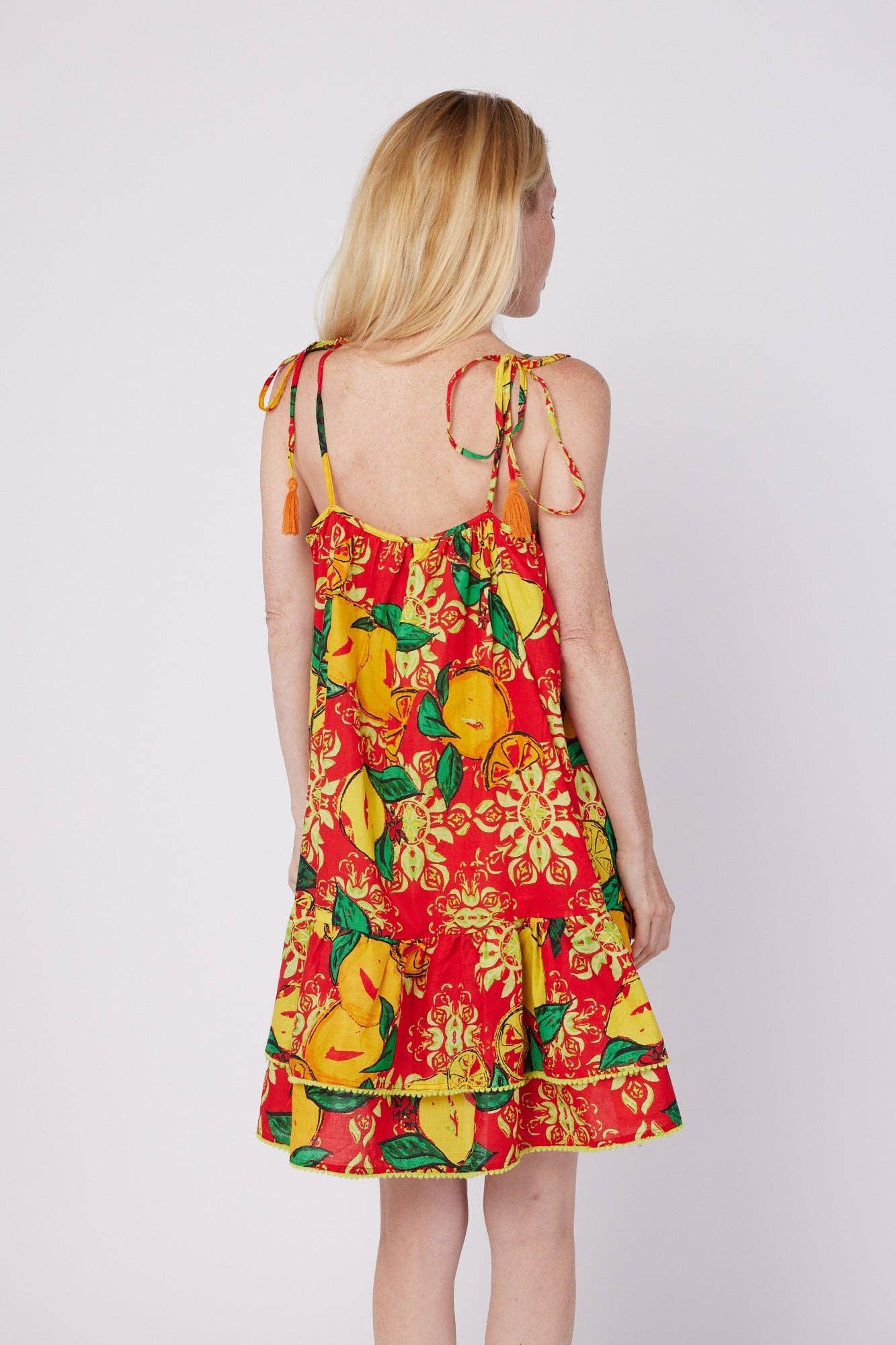 Tonia Resort Wear Positano Dress Amalfi Red Lemon