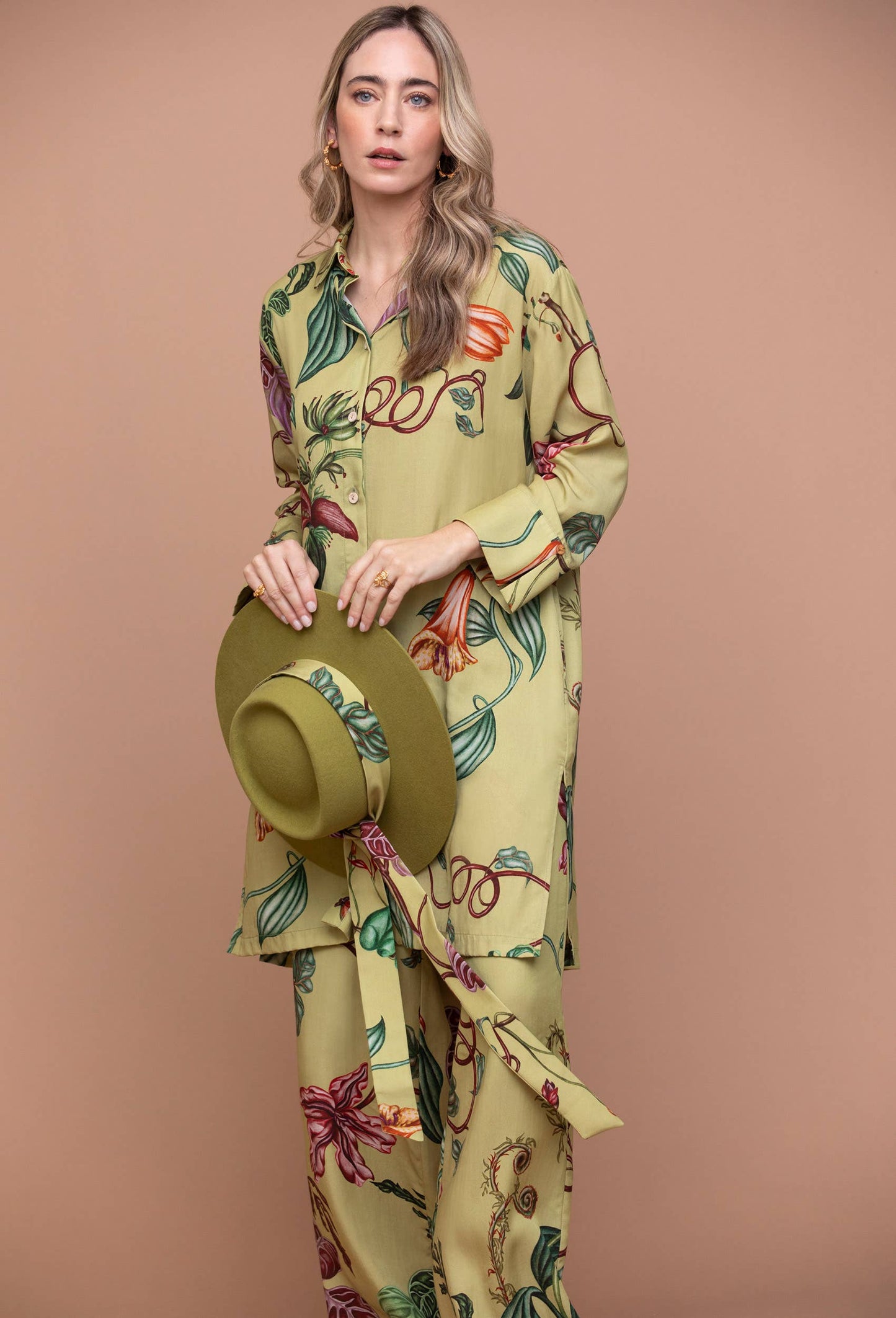 BOTANIC MAXI OVERSIZE SHIRT WITH VENTS