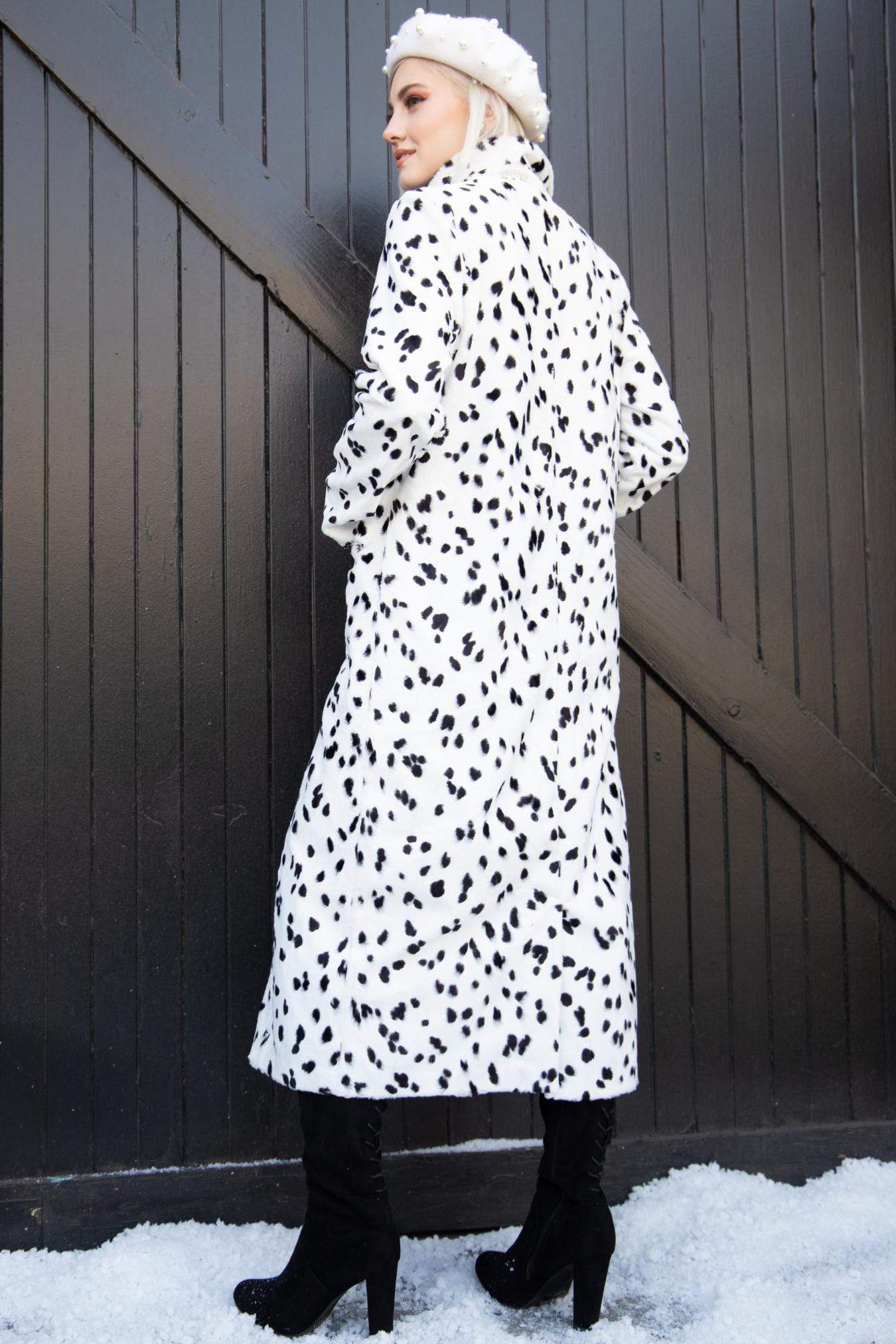 Holiday Double Breasted Long Camila Coat Dalmatian Dot