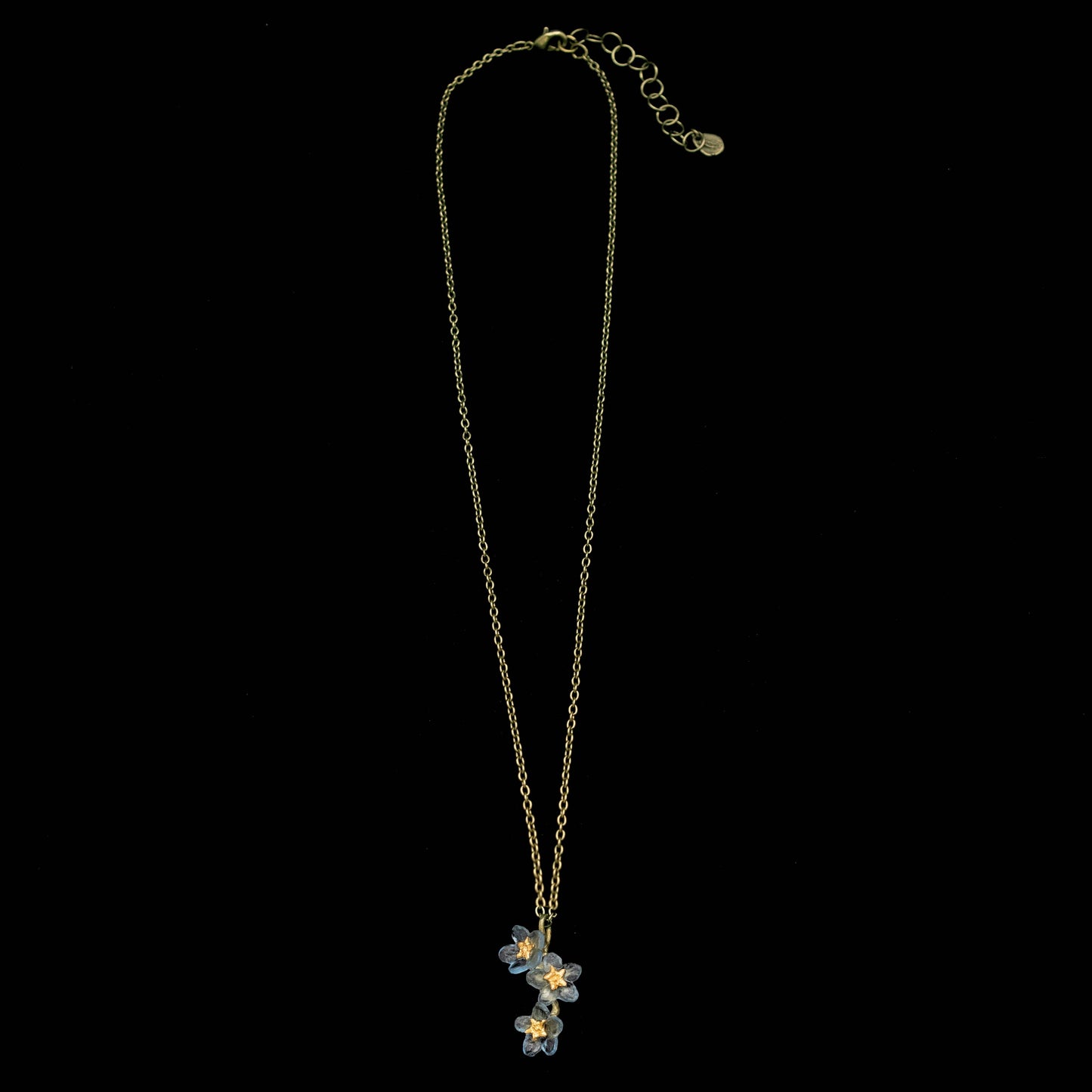 Forget Me Not Triple Flower Pendant - 16" Adj.