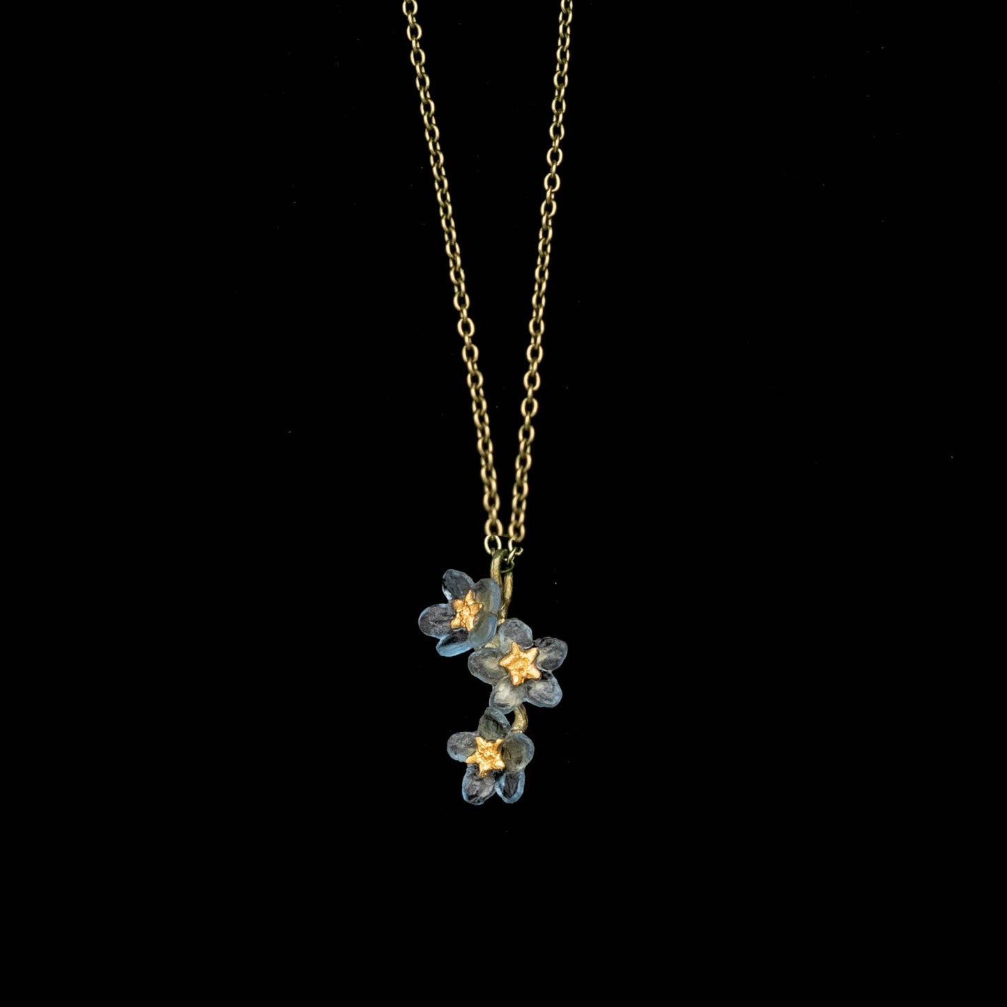 Forget Me Not Triple Flower Pendant - 16" Adj.