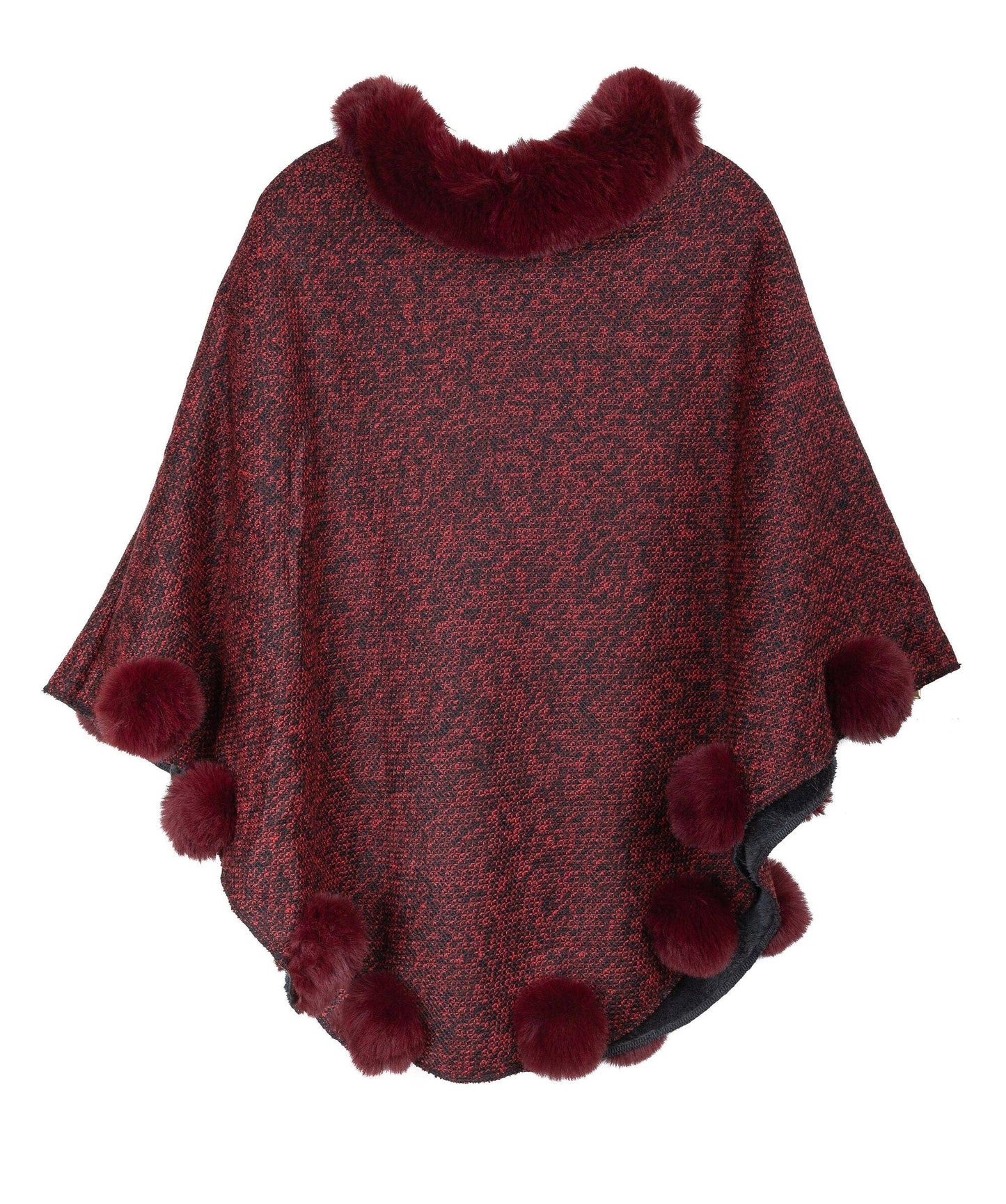 Posey Fur Pompom Poncho