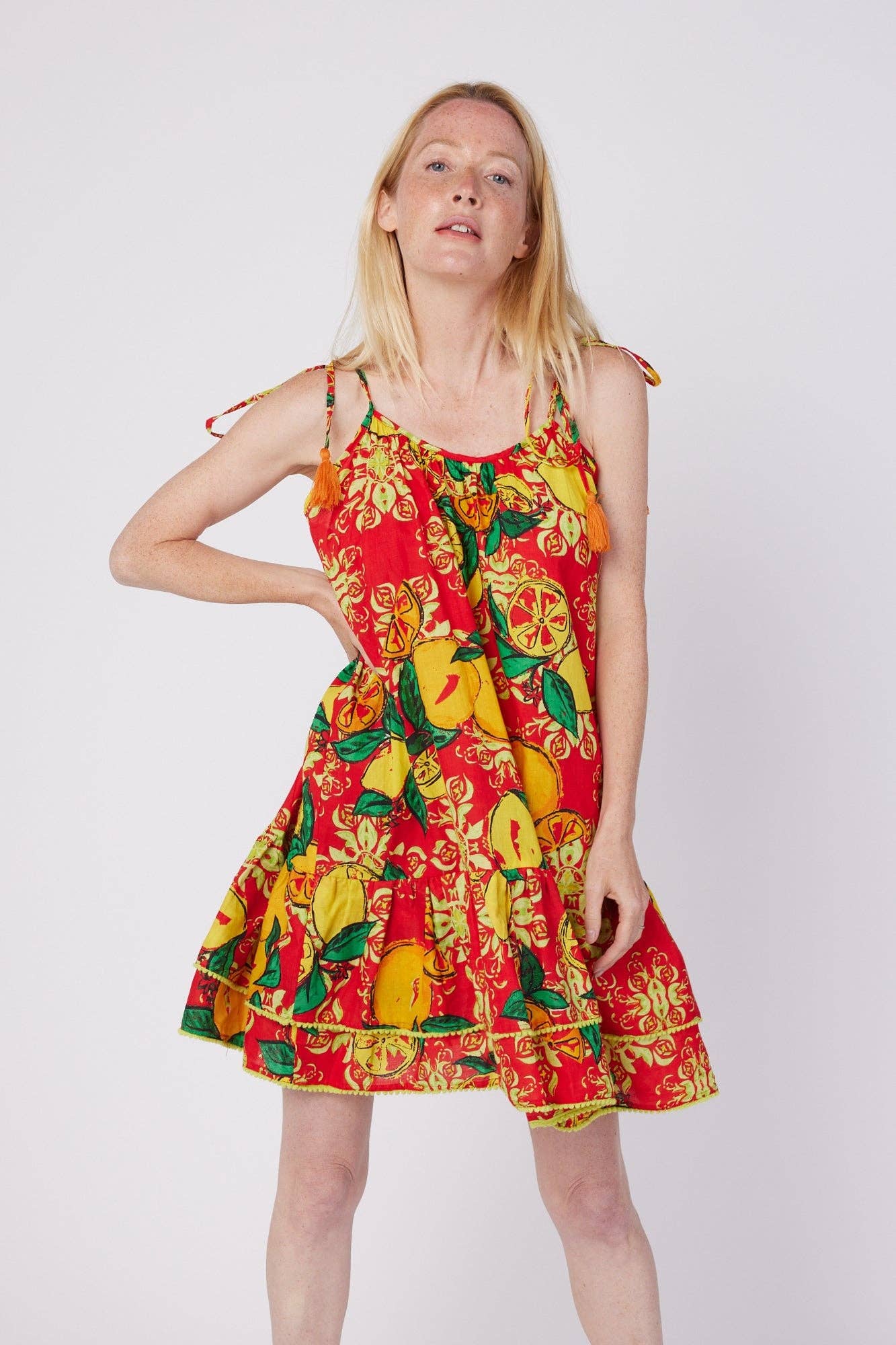 Tonia Resort Wear Positano Dress Amalfi Red Lemon