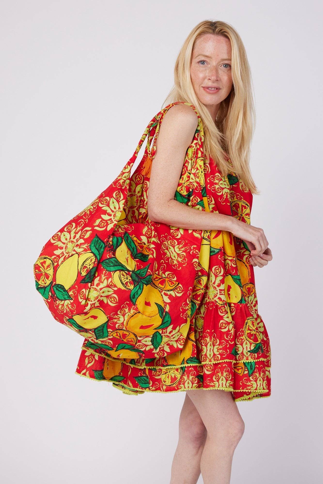 Tonia Resort Wear Positano Dress Amalfi Red Lemon