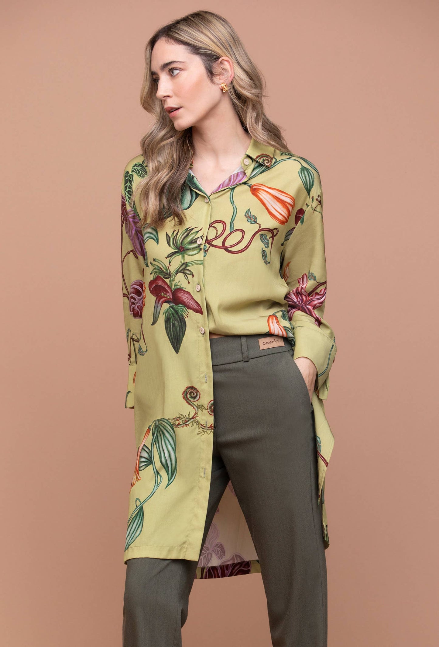 BOTANIC MAXI OVERSIZE SHIRT WITH VENTS