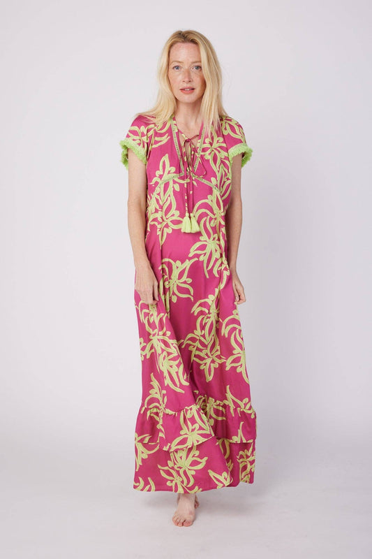 Brigida Resort Wear Maxi Dress Pink Green