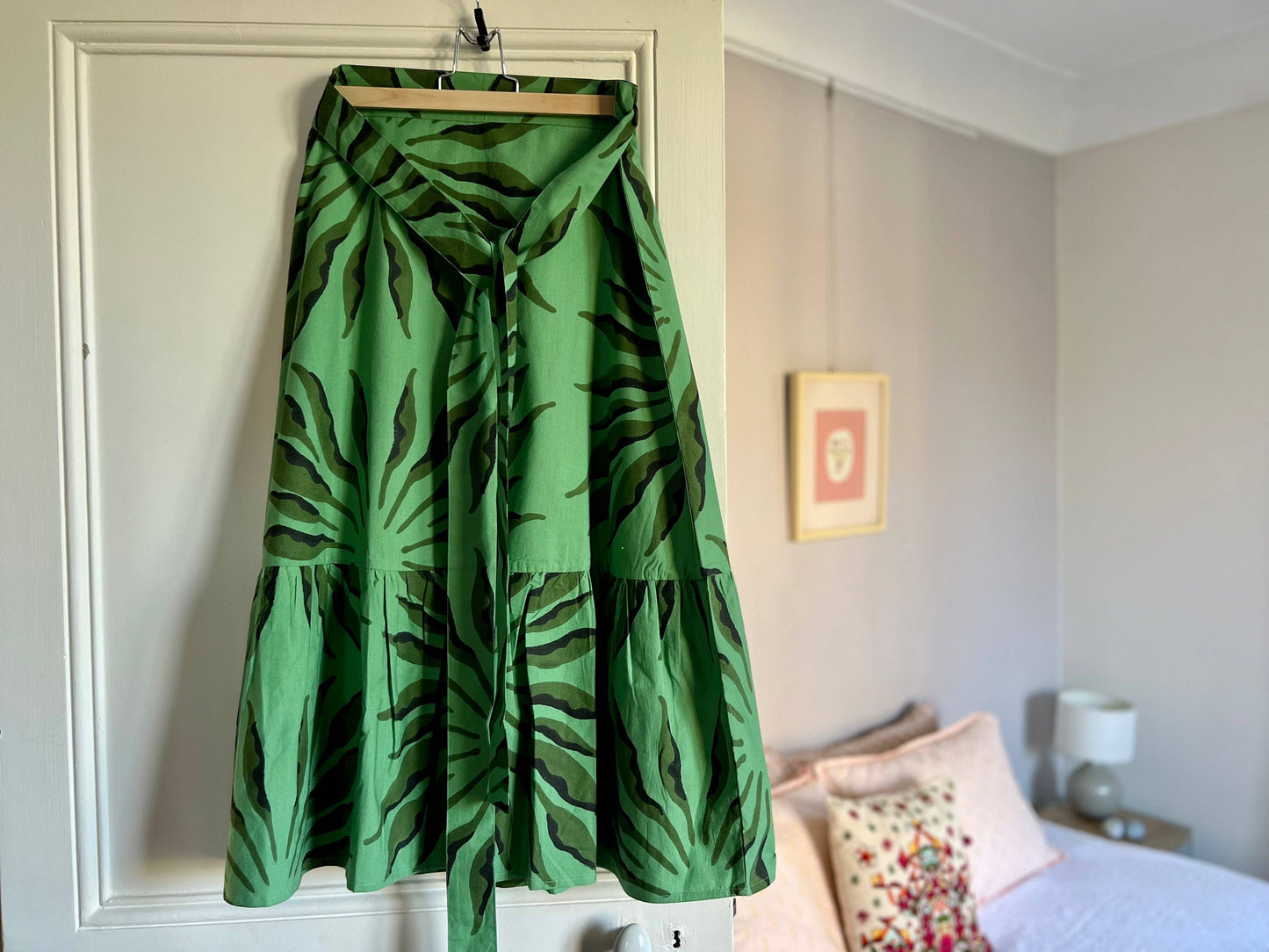 Green Narwhal Ruffle Wrap Skirt